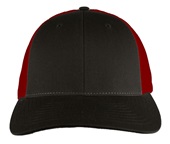 Richardson 115 Low Pro Mesh Back Trucker Cap COFFEE/CLARET (SPLIT) Front
