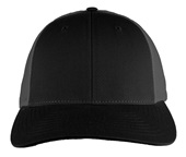 Richardson 115 Low Pro Mesh Back Trucker Cap BLACK/CHARCOAL (SPLIT) Front