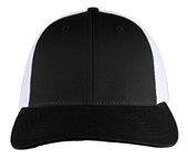 Richardson 115 Low Pro Mesh Back Trucker Cap BLACK/WHITE (SPLIT) Front