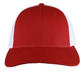 Richardson 115 Low Pro Mesh Back Trucker Cap RED/WHITE (SPLIT) Front