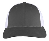 Richardson 115 Low Pro Mesh Back Trucker Cap CHARCOAL/WHITE (SPLIT) Front
