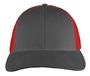 Richardson 115 Low Pro Mesh Back Trucker Cap CHARCOAL/RED (SPLIT) Front