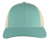 Richardson 115 Low Pro Mesh Back Trucker Cap ARUBA BLUE/BIRCH (SPLIT) Front