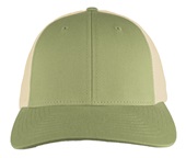 Richardson 115 Low Pro Mesh Back Trucker Cap PATINA GREEN/BIRCH (SPLIT) Front