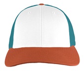 Richardson 115 Low Pro Mesh Back Trucker Cap WHITE/HAWAIIAN BLUE/PALE ORANGE (TRI) Front