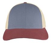 Richardson 115 Low Pro Mesh Back Trucker Cap HEATHER GREY/BIRCH/CARDINAL (TRI) Front
