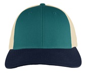 Richardson 115 Low Pro Mesh Back Trucker Cap BLUE TEAL/BIRCH/NAVY (TRI) Front