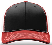 Richardson 172 Pulse Sportmesh R-Flex Cap BLACK/WHITE/RED (TRI-COLOR) Front