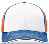 Richardson 172 Pulse Sportmesh R-Flex Cap WHITE/NEON ORANGE/ROYAL (TRI-COLOR) Front