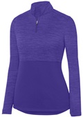 Augusta Ladies Shadow Tonal Heather 1/4 Zip Pullover PURPLE Pocket