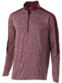  Adult Youth Heather 1/2 Zip Pullover Jacket (Black,Cardinalt,Graphite,Kelly,Maroon,Navy,red,Royal) MAROON HEATHER/ MAROON Pocket