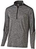  Adult Youth Heather 1/2 Zip Pullover Jacket (Black,Cardinalt,Graphite,Kelly,Maroon,Navy,red,Royal) BLACK HEATHER/ BLACK Pocket