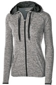 Womens Full Zip Heathered Jacket (Black,Forest,Navy,Orange,Purple,Red) CARBON HEATHER/ BLACK Pocket