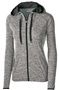Womens Full Zip Heathered Jacket (Black,Forest,Navy,Orange,Purple,Red) CARBON HEATHER/ BLACK Pocket