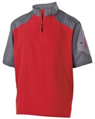 Holloway Adult/Youth Raider Short Sleeve Pullover CARBON PRINT/ SCARLET Pocket