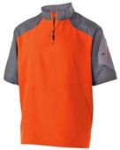 Holloway Adult/Youth Raider Short Sleeve Pullover CARBON PRINT/ ORANGE Pocket