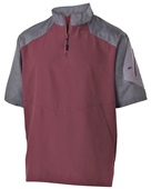 Holloway Adult/Youth Raider Short Sleeve Pullover CARBON PRINT/ MAROON Pocket