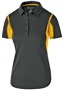 Holloway Womens Polo Shirt (Black,Carbon,Forest,Kelly,Maroon,Navy,Orange,Purple,Royal,Red,White) BLACK/ LIGHT GOLD Pocket