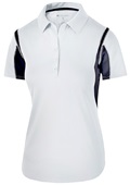 Holloway Womens Polo Shirt (Black,Carbon,Forest,Kelly,Maroon,Navy,Orange,Purple,Royal,Red,White) WHITE/ CARBON Pocket