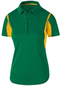 Holloway Womens Polo Shirt (Black,Carbon,Forest,Kelly,Maroon,Navy,Orange,Purple,Royal,Red,White) KELLY/ LIGHT GOLD Pocket