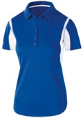 Holloway Womens Polo Shirt (Black,Carbon,Forest,Kelly,Maroon,Navy,Orange,Purple,Royal,Red,White) ROYAL/ WHITE Pocket