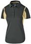 Holloway Womens Polo Shirt (Black,Carbon,Forest,Kelly,Maroon,Navy,Orange,Purple,Royal,Red,White) BLACK/ VEGAS GOLD Pocket