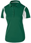 Holloway Womens Polo Shirt (Black,Carbon,Forest,Kelly,Maroon,Navy,Orange,Purple,Royal,Red,White) FOREST/ WHITE Pocket