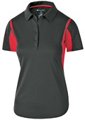 Holloway Womens Polo Shirt (Black,Carbon,Forest,Kelly,Maroon,Navy,Orange,Purple,Royal,Red,White) BLACK/ SCARLET Pocket