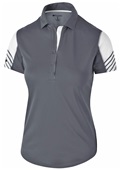 Holloway Ladies Arc Polo 222748 CARBON/ WHITE Pocket