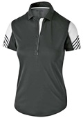 Holloway Ladies Arc Polo 222748 BLACK/ WHITE Pocket