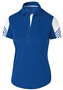 Womens 2-Color, Acceneted Sleeves, Arc Polo Shirt ROYAL/ WHITE Pocket