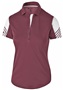 Womens 2-Color, Acceneted Sleeves, Arc Polo Shirt MAROON/ WHITE Pocket