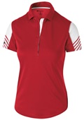 Holloway Ladies Arc Polo 222748 SCARLET/ WHITE Pocket