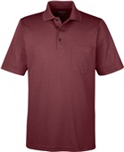 Core365 Mens Origin Pique Polo w/Pocket BURGUNDY Pocket