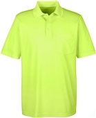 Core365 Mens Origin Pique Polo w/Pocket SAFETY YELLOW Pocket