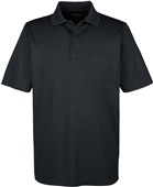 Core365 Mens Origin Pique Polo w/Pocket BLACK Pocket
