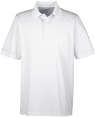Core365 Mens Origin Pique Polo w/Pocket WHITE Pocket