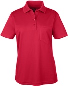 Core365 Ladies Origin Pique Polo w/Pocket CLASSIC RED Pocket