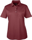 Core365 Ladies Origin Pique Polo w/Pocket BURGUNDY Pocket