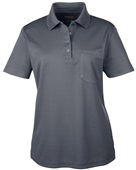 Core365 Ladies Origin Pique Polo w/Pocket CARBON Pocket