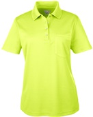 Core365 Ladies Origin Pique Polo w/Pocket SAFETY YELLOW Pocket