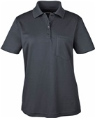 Core365 Ladies Origin Pique Polo w/Pocket BLACK Pocket