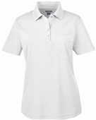 Core365 Ladies Origin Pique Polo w/Pocket WHITE Pocket