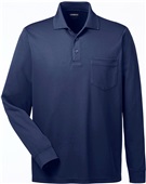 Core365 Mens Pinnacle LS Pique Polo w/Pocket CLASSIC NAVY Pocket