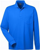 Core365 Mens Pinnacle LS Pique Polo w/Pocket TRUE ROYAL Pocket