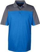 Core365 Mens Balance Colorblock Pique Polo TRUE ROYAL/ CARBON Pocket