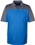Core365 Mens Balance Colorblock Pique Polo TRUE ROYAL/ CARBON Pocket