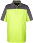 Core365 Mens Balance Colorblock Pique Polo SAFETY YELLOW/ CARBON Pocket