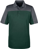 Core365 Mens Balance Colorblock Pique Polo FOREST/ CARBON Pocket