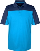 Core365 Mens Balance Colorblock Pique Polo ELECTRIC BLUE/ CLASSIC NAVY Pocket